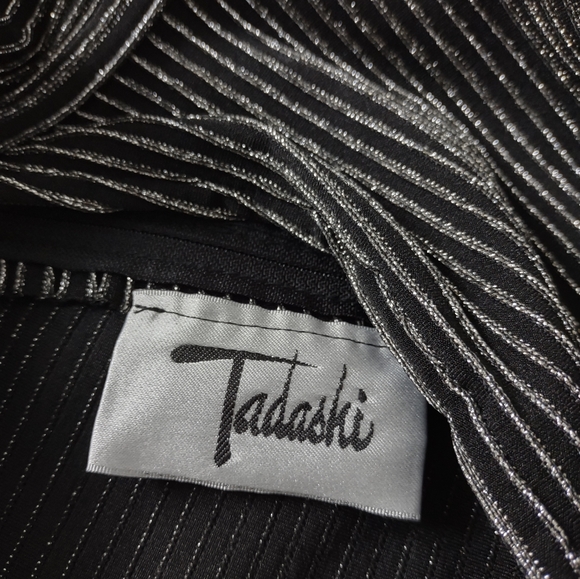 Tadashi vintage halter high neck lurex top flare skirt cocktail dress - Picture 5 of 11